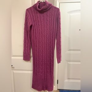 Long purple sweater dress